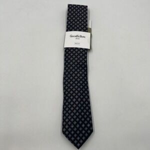 Goodfellow & Co Mens Brown Blue Geometric Floral Necktie Standard Width